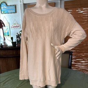 Alfani Cream Crew Neck Sweater